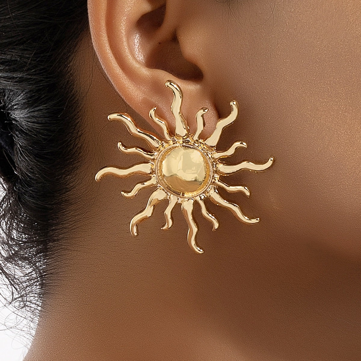 European and American retro exaggerated sun fashion earrings