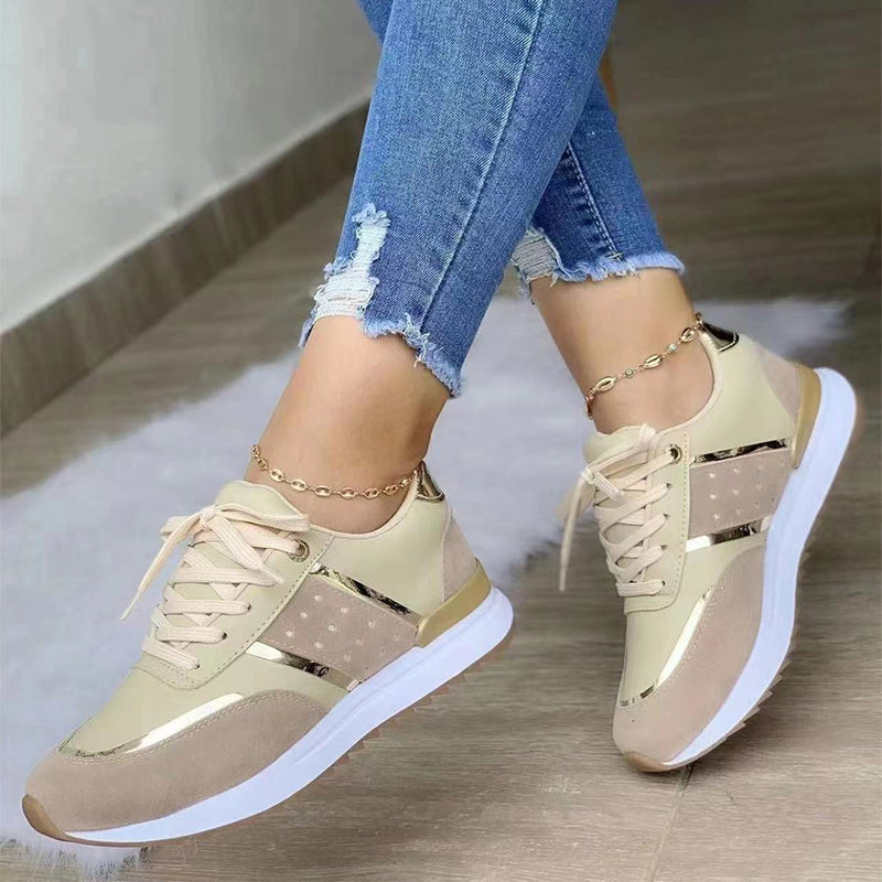 Women's Oversized Thick Soled Color-blocking Casual Low-top Sneakers