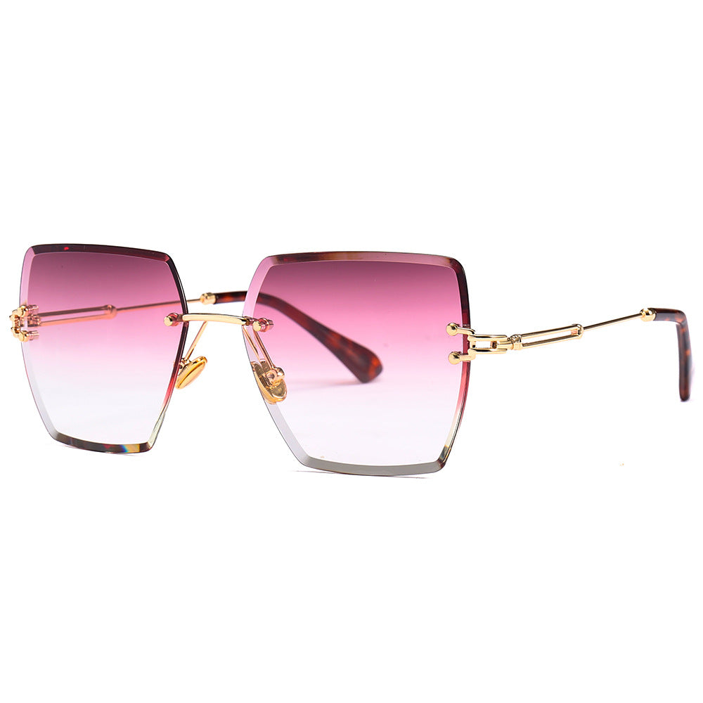 Frameless Trimmed Square Sunglasses Gradual Color Film Sunglasses New Fashion Occidental Fashion Glasses