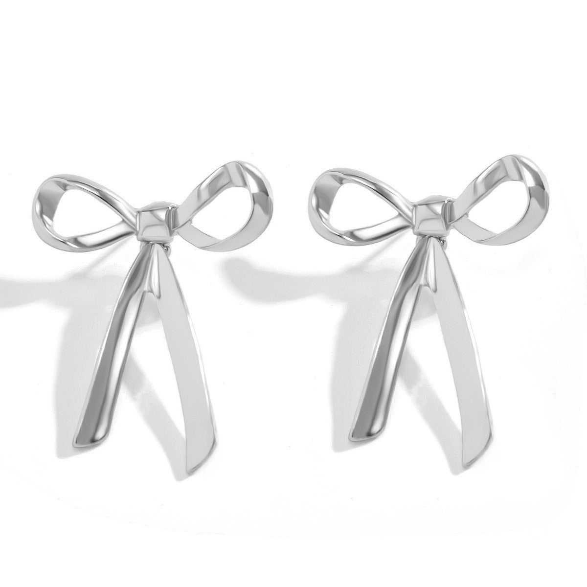 bow metal temperament earrings for women