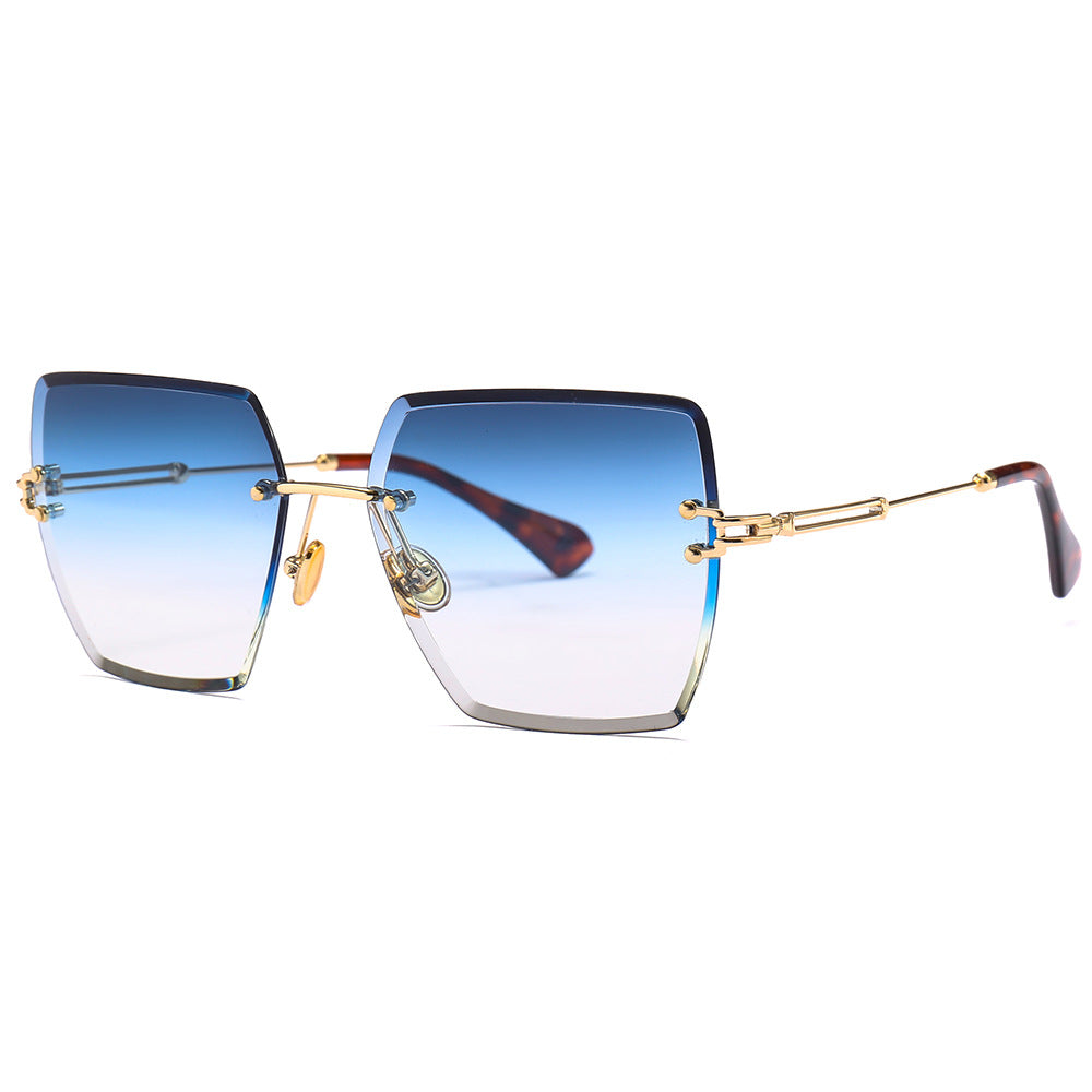 Frameless Trimmed Square Sunglasses Gradual Color Film Sunglasses New Fashion Occidental Fashion Glasses