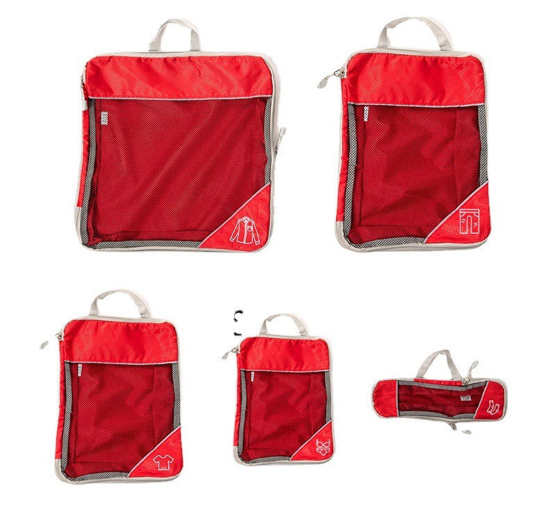 Travel Compressible Storage Bag Storage Bag Set with Shoe Bag Mesh Visual Luggage Storage Organizing Storage Bag