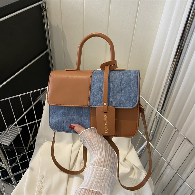 Popular Fashion Stitching Texture Portable Summer Commute Western Style Women's Cross-body Bag