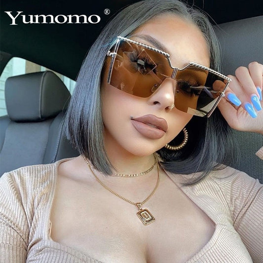 New Frameless Conjoined Style Sunglasses Fashion Personality Sunglasses Ocean Sheet Windproof Sunglasses