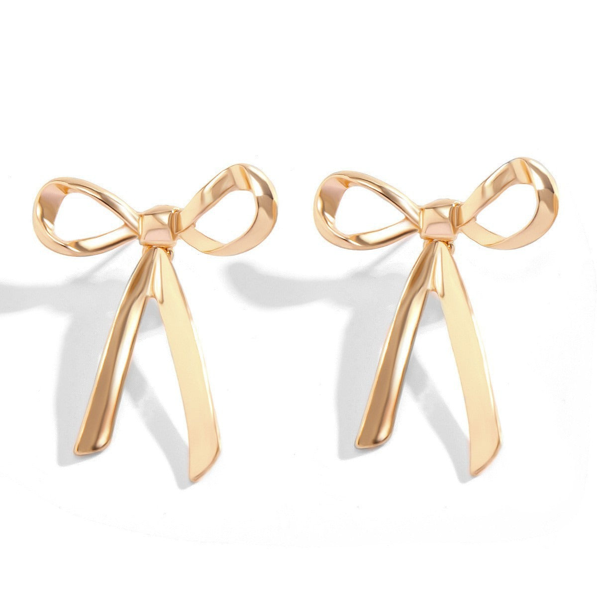 bow metal temperament earrings for women