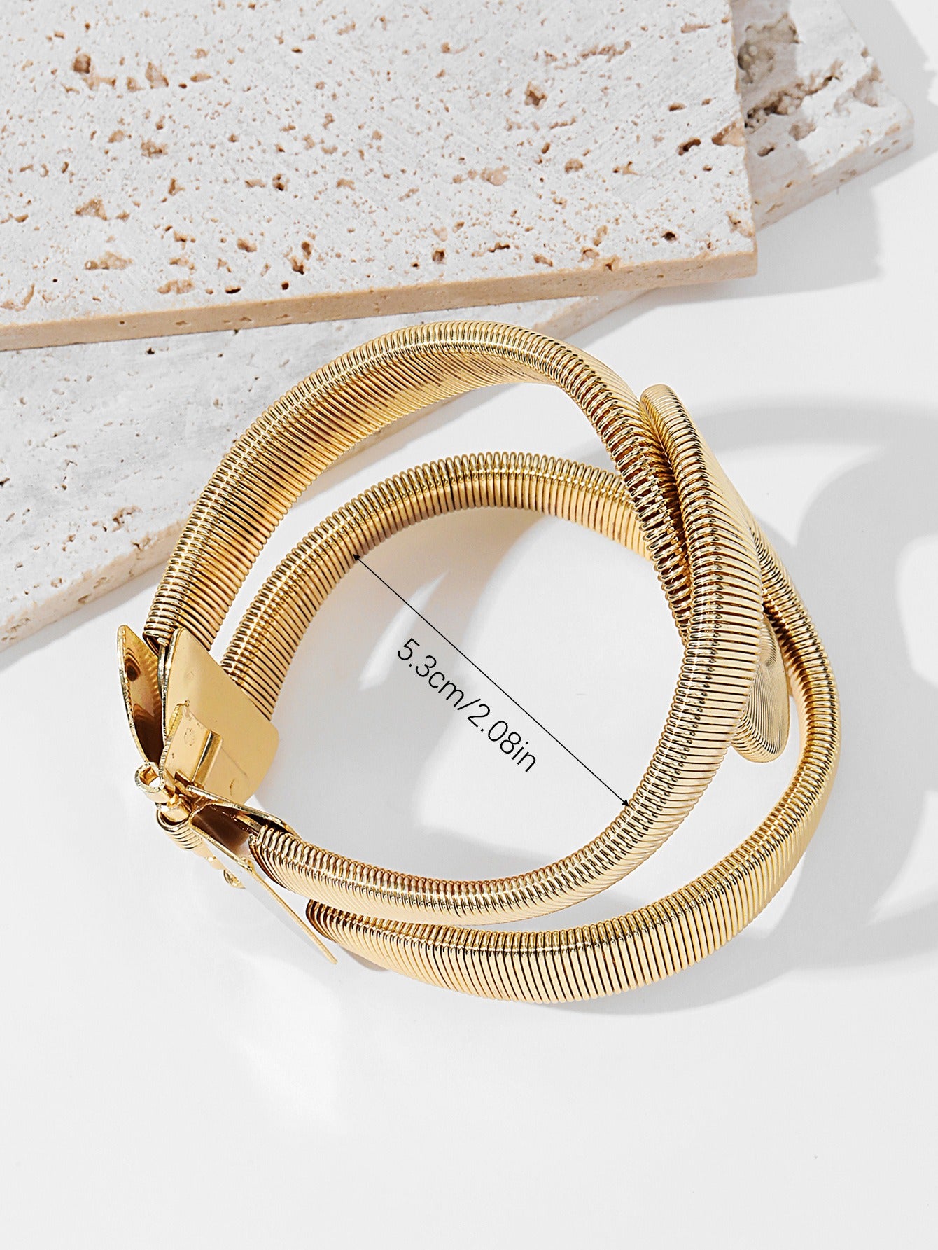 Spring Hollow Bracelet Personalized Metal Elastic Opening Adjustable Women's Bracelet