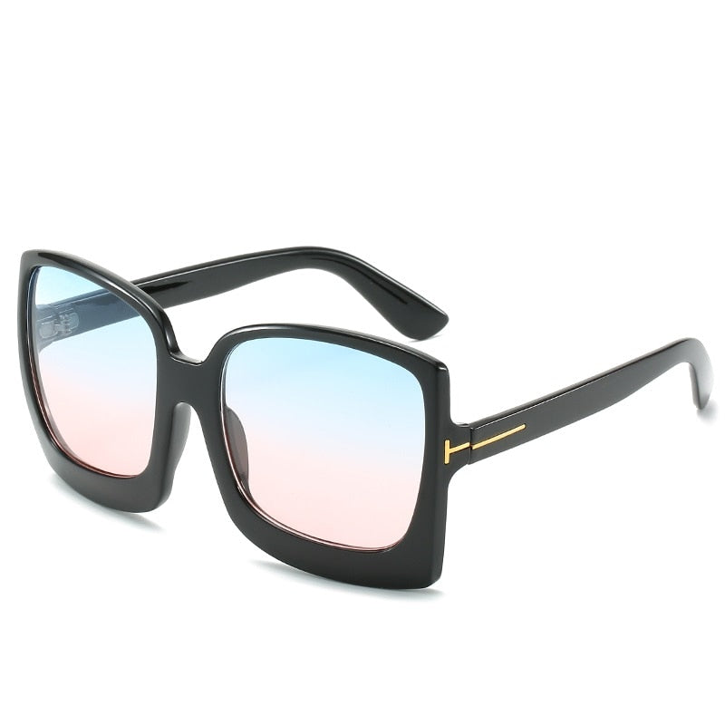 New Fashion Oversized Women Sunglasses Brand Designer Plastic Female Big Frame Gradient Sun Glasses UV400