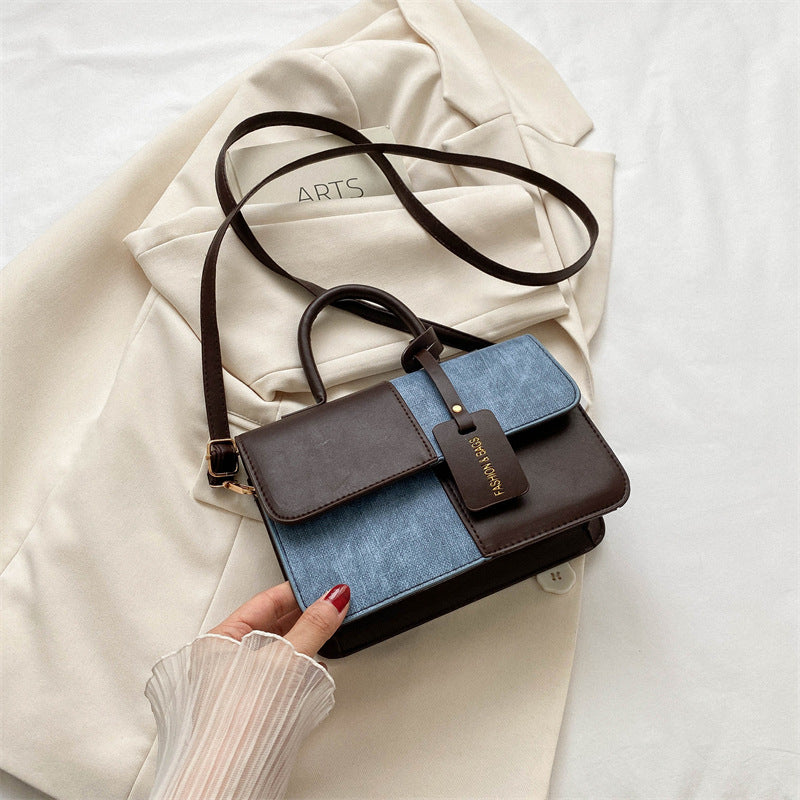 Popular Fashion Stitching Texture Portable Summer Commute Western Style Women's Cross-body Bag