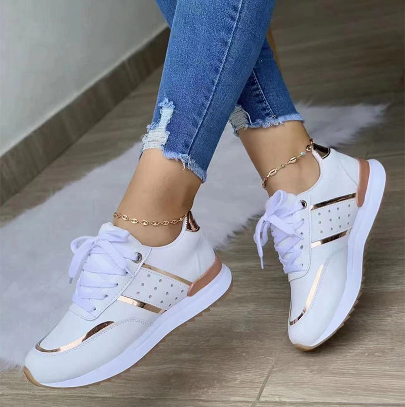 Women's Oversized Thick Soled Color-blocking Casual Low-top Sneakers