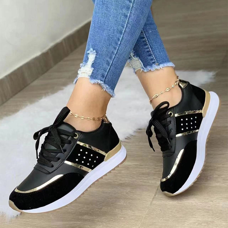 Women's Oversized Thick Soled Color-blocking Casual Low-top Sneakers