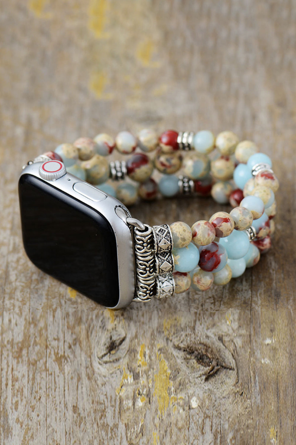 Synthetic Imperial Jasper Beaded Watchband Bracelet